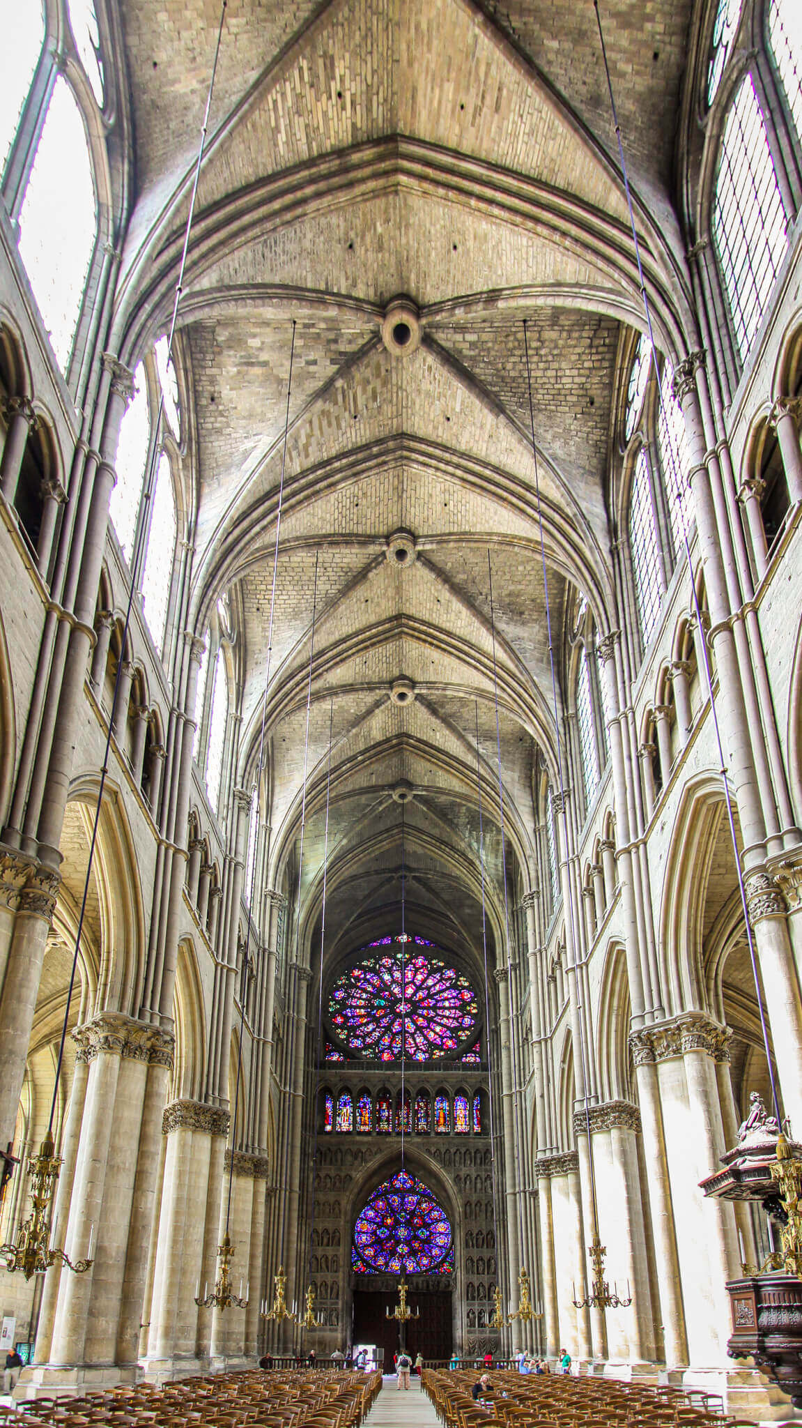 Nave interior at Reims Cathedral