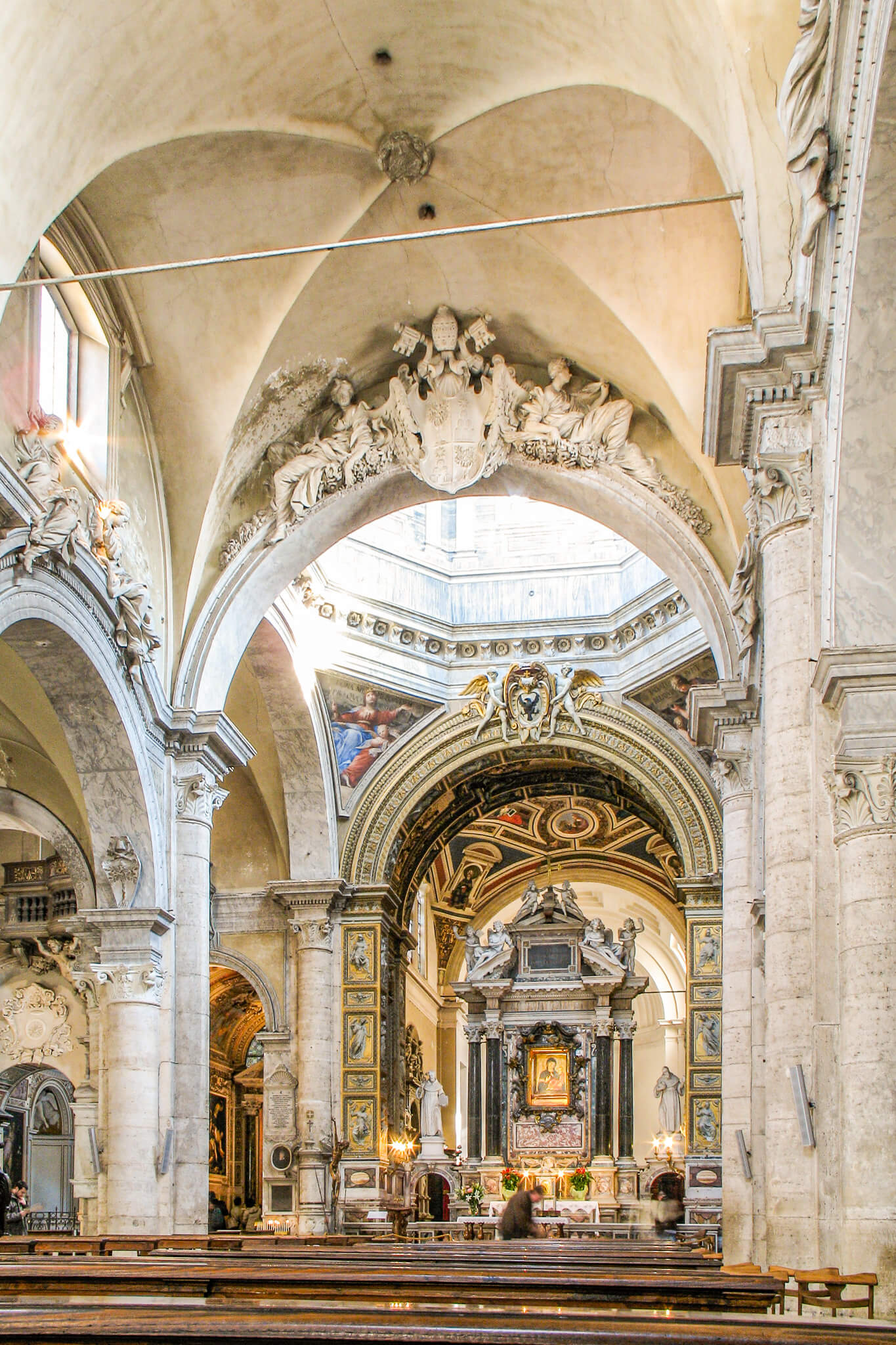 The interior and high altar of Santa Maria del Popolo