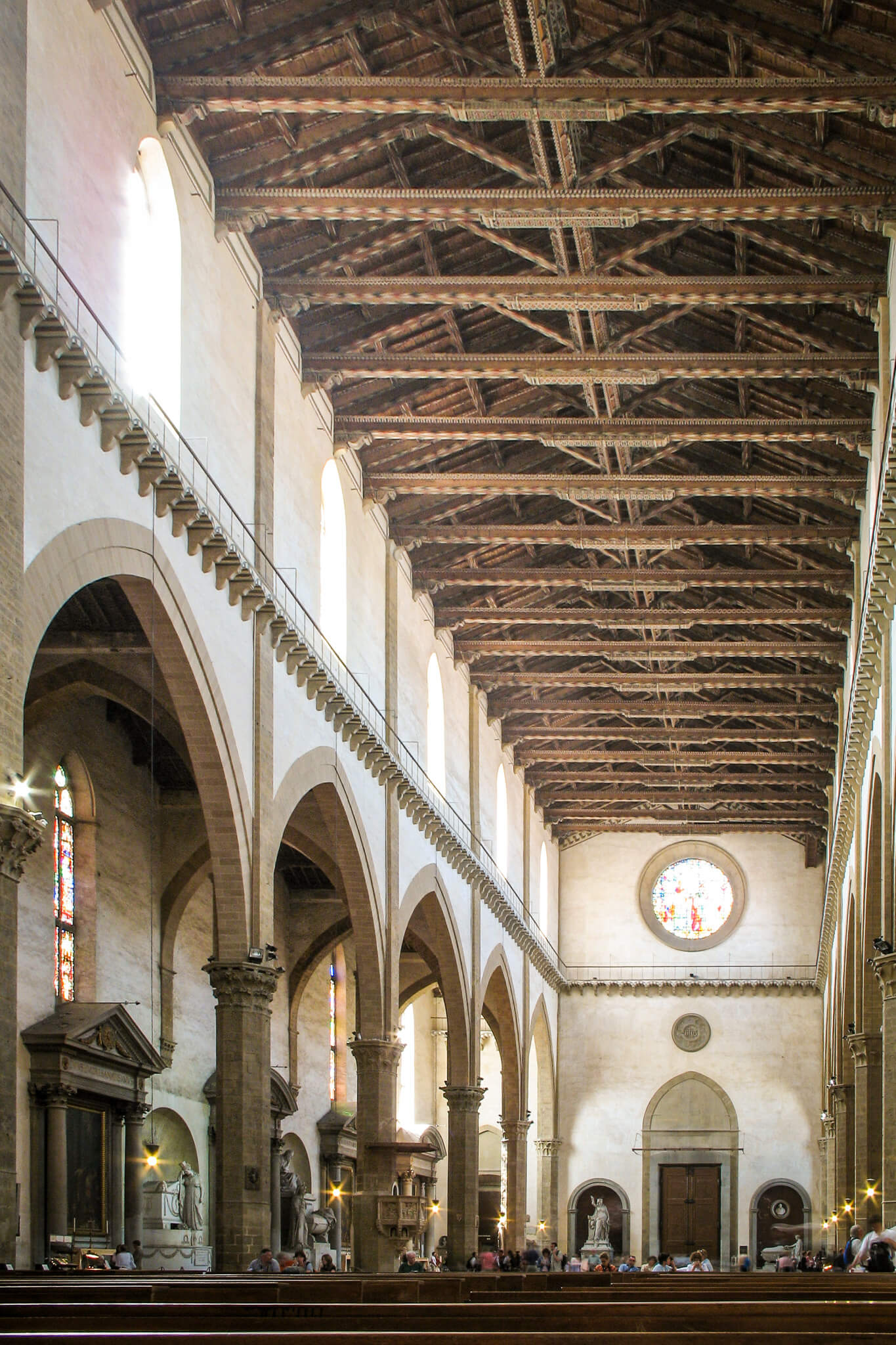 Interior of the Santa Croce basilica in Florence