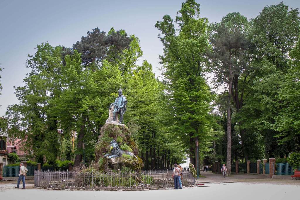 The monument to Garibaldi in the park area on the eastern end of Venice