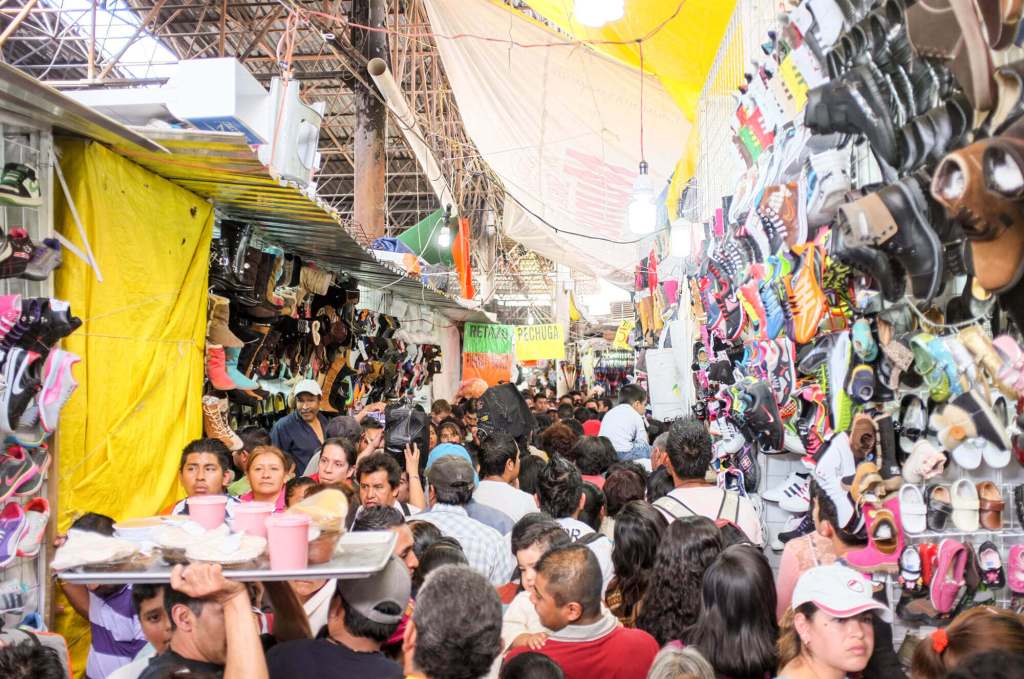 Crowds at La Merced market in Mexico City