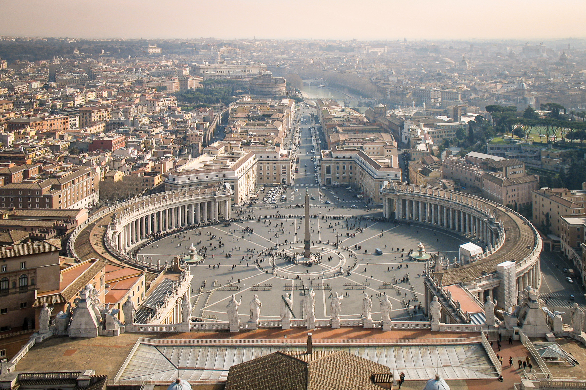 Saint Peter's Square seen from the dome of Saint Peter's Basilica in Vatican City