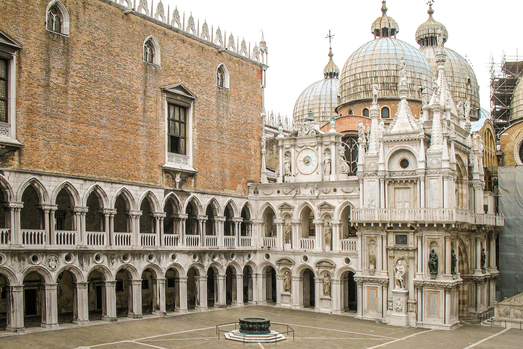 The courtyard of the Palazzo Ducale in Venice, connecting with St. Mark's basilica
