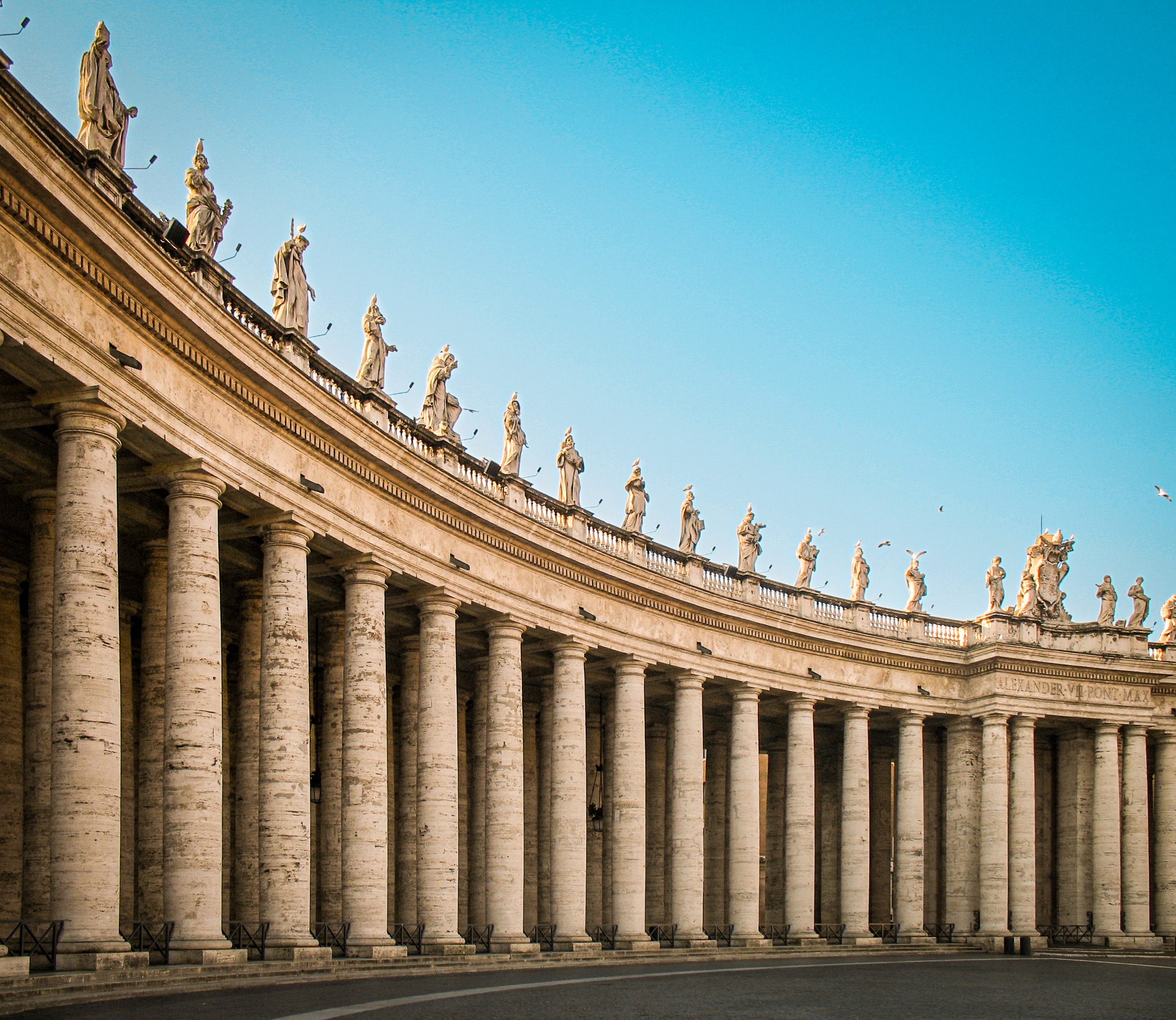 The colonnade of Saint Peter's Square in Vatican City