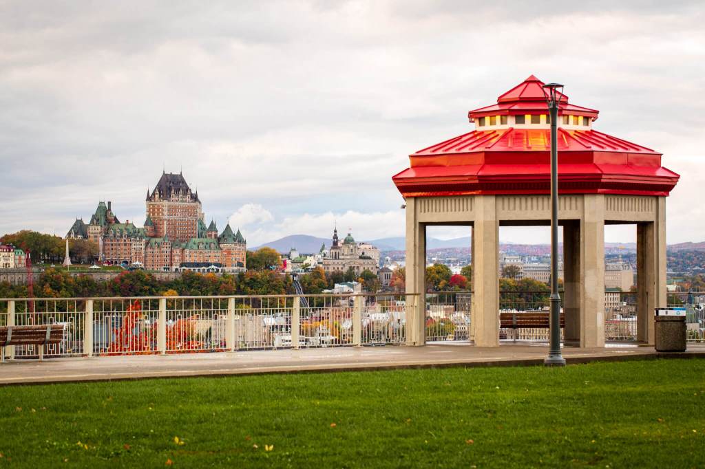 View of Québec City and Château Frontenac from the Terrasse de Lévis