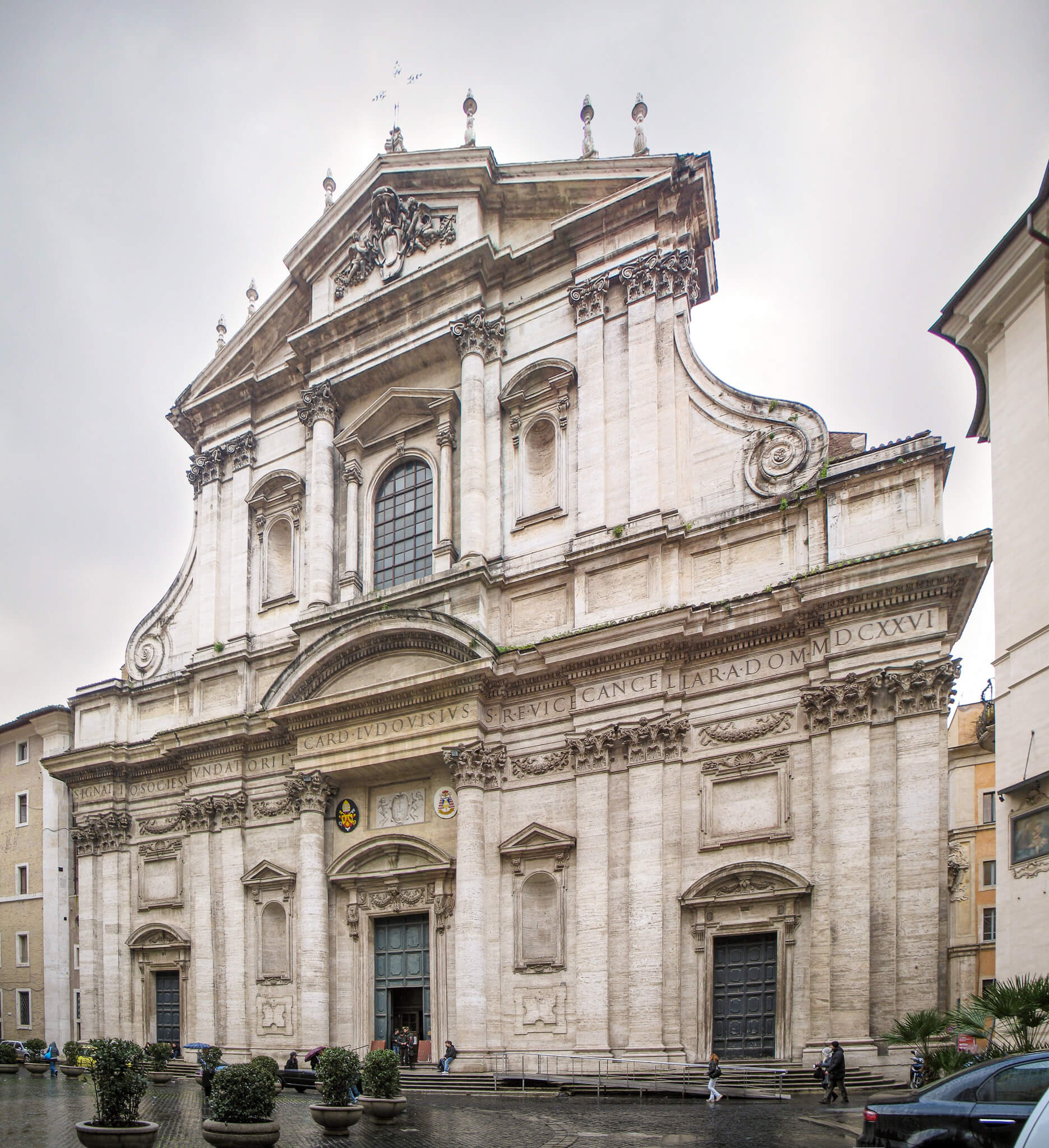 Exterior facade of Sant'Ignazio church in Rome