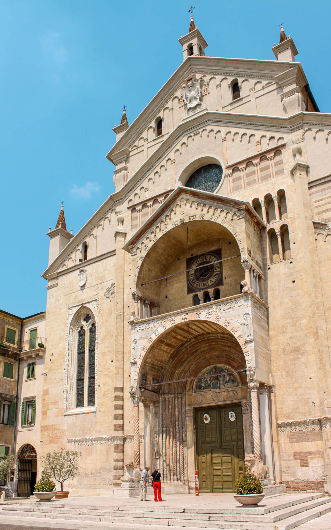 The facade of the Verona Cathedral or Duomo