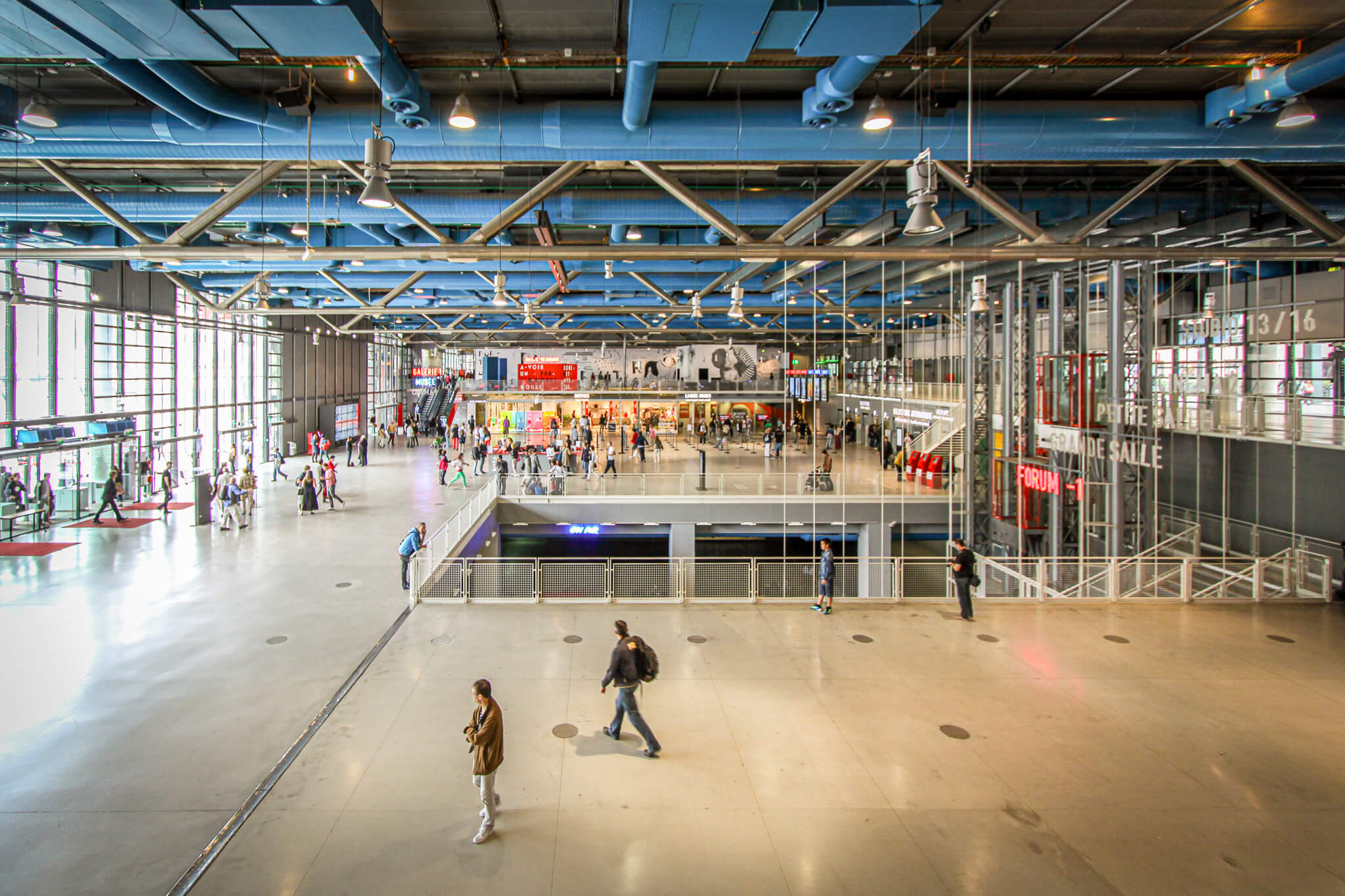 The interior of Centre Pompidou in Paris