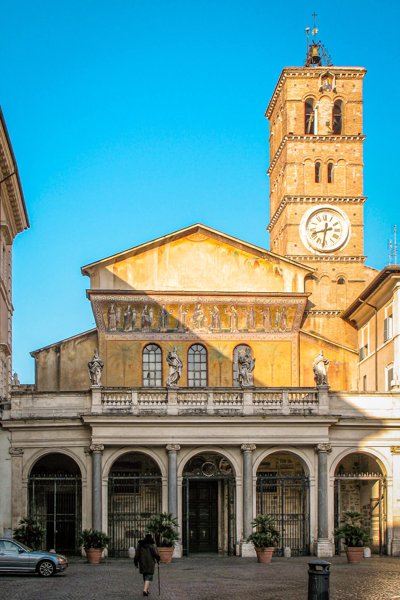 The 12th century facade of Santa Maria in Trastevere