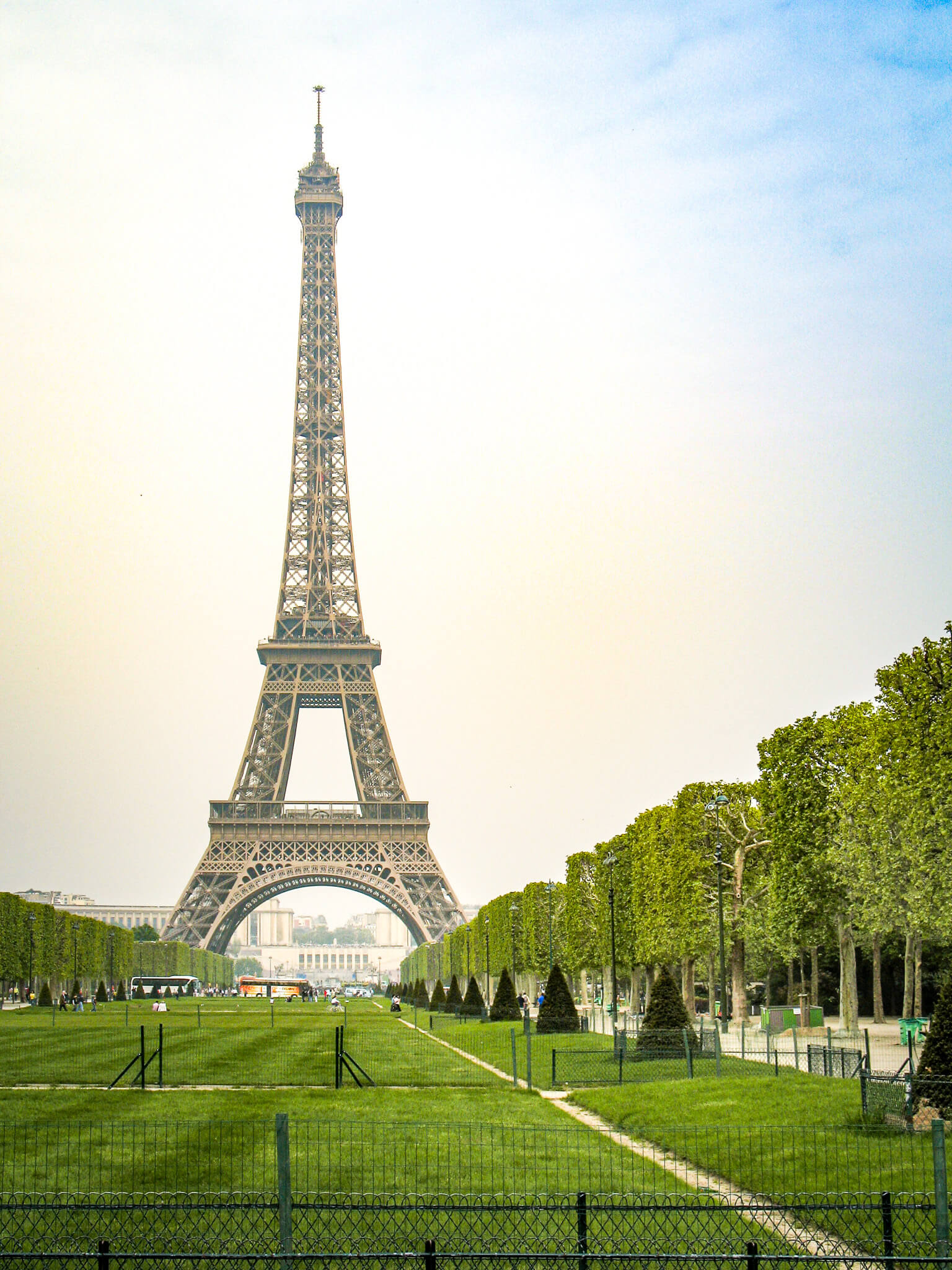 The Eiffel Tower viewed from the Champ de Mars
