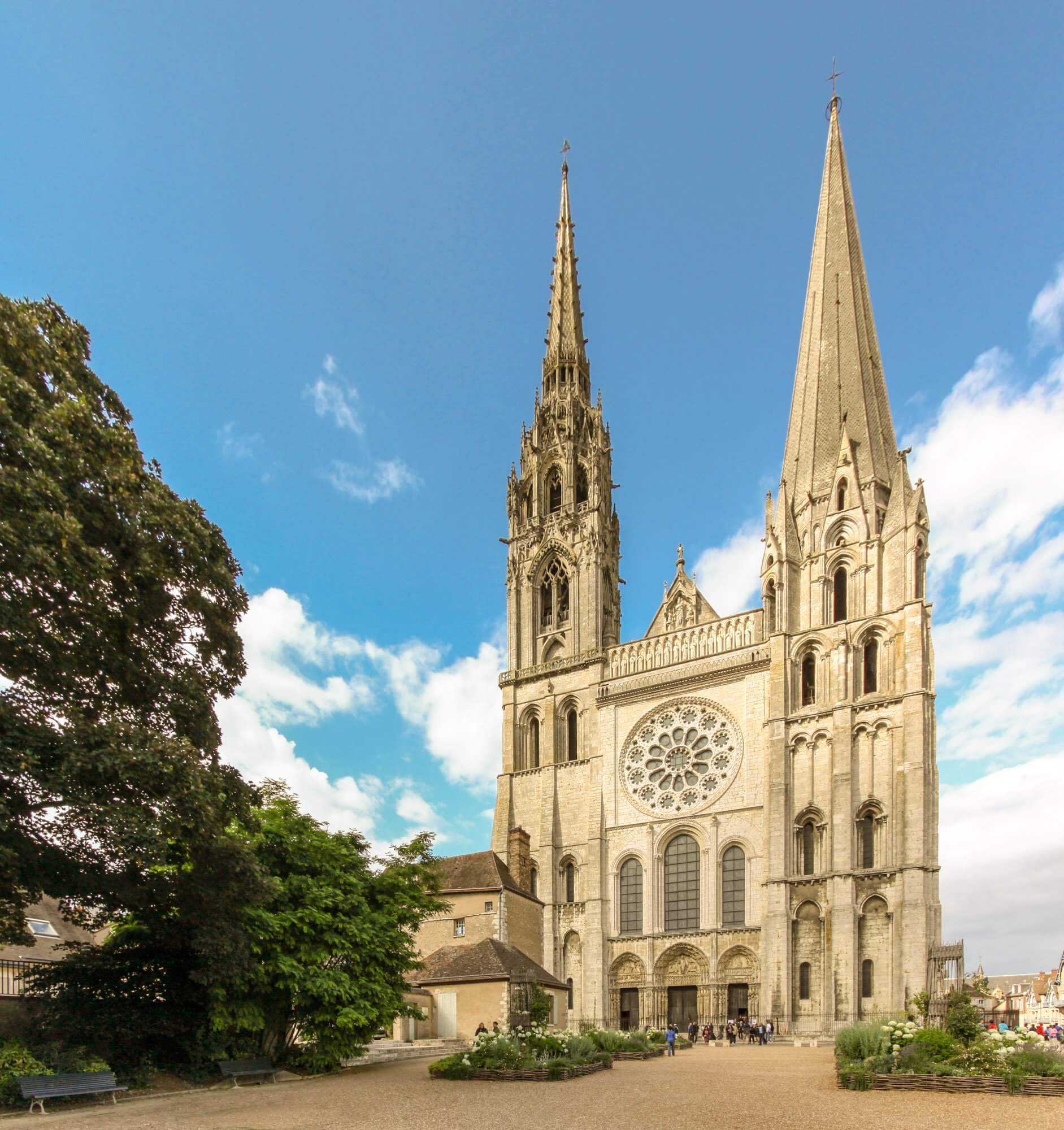 The 13th century Notre-Dame de Chartres cathedral in Chartres, France