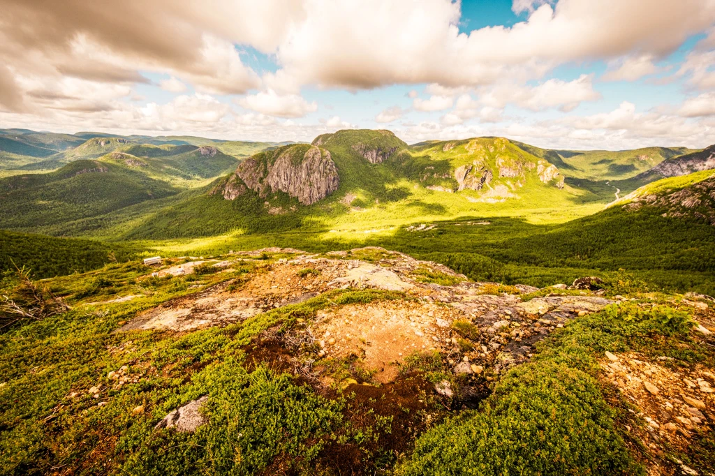 Mountain range in the Parc national des Grands-Jardins in Quebec