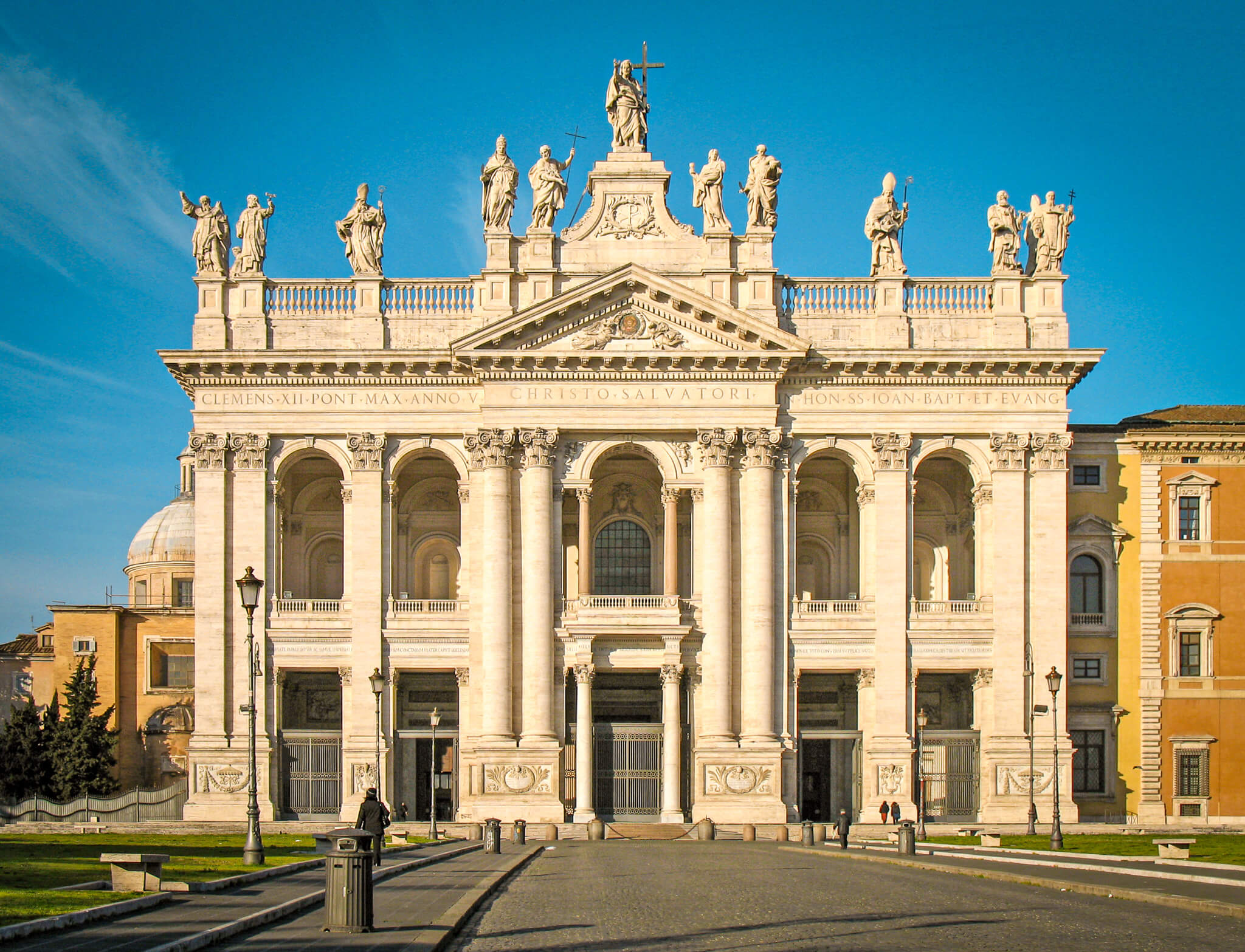 Facade of Basilica di San Giovanni in Laterano in Rome