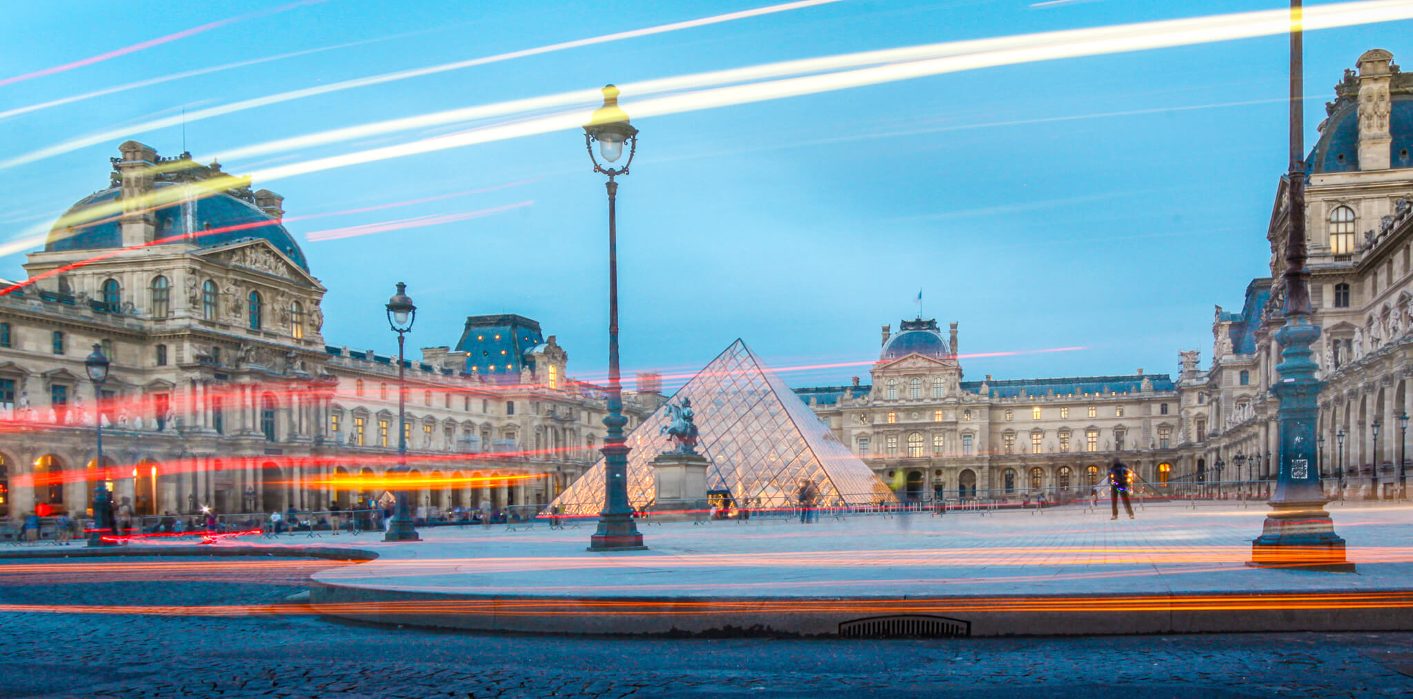 The Louvre and its glass pyramid