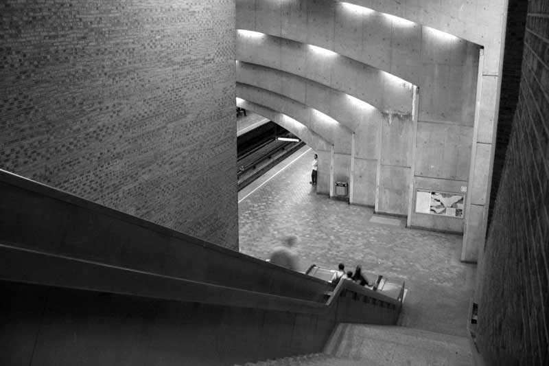 Place-Saint-Henri subway station interior escalator and stairs