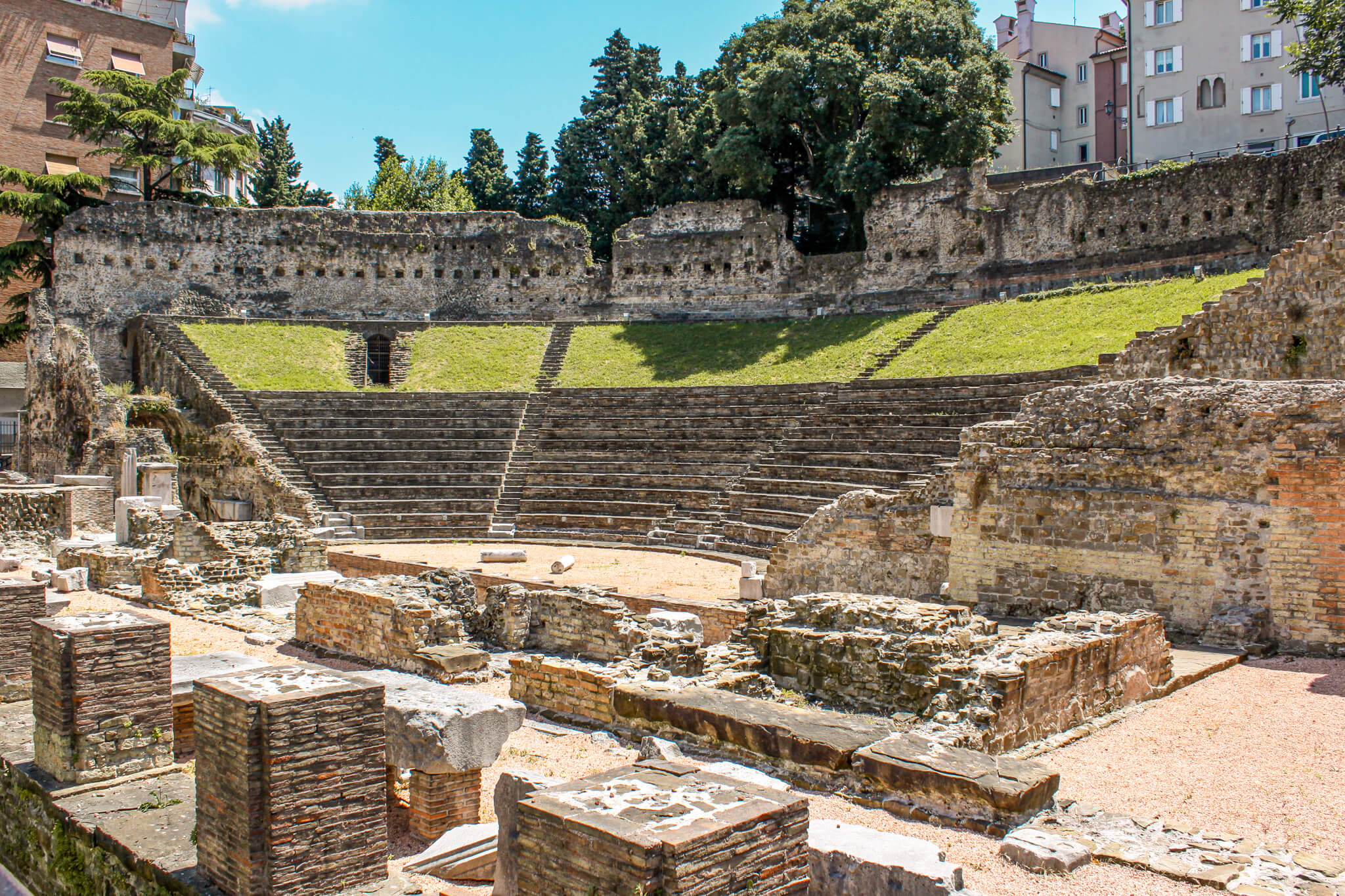 Ruins of the Roman theatre in Trieste, Italy