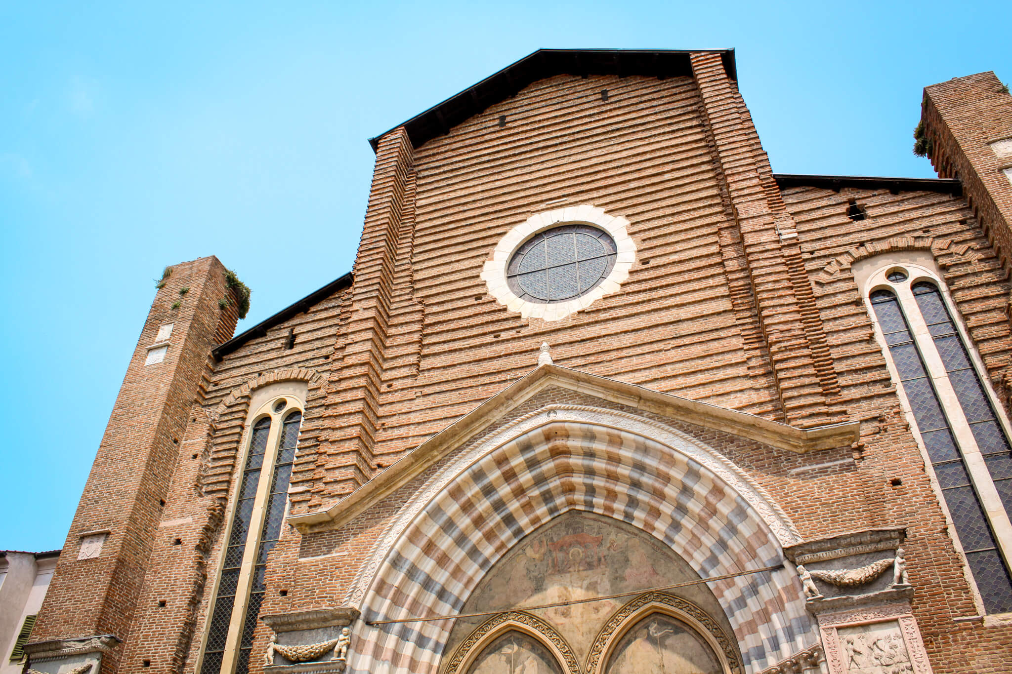 The unfinished facade of the Basilica di Santa Anastasia in Verona
