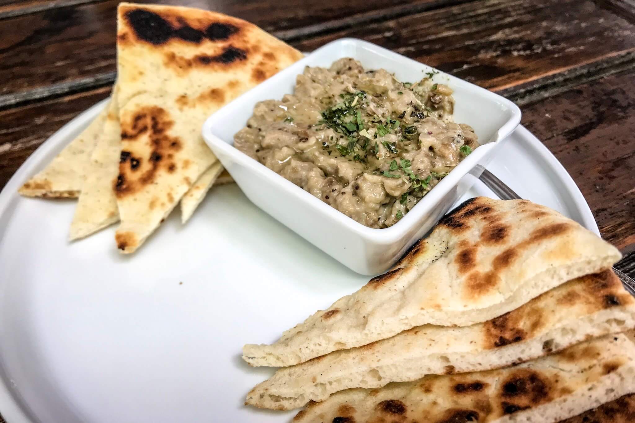 Baba ghanoush appetizer at Turks Kebab in Providenciales, Turks and Caicos
