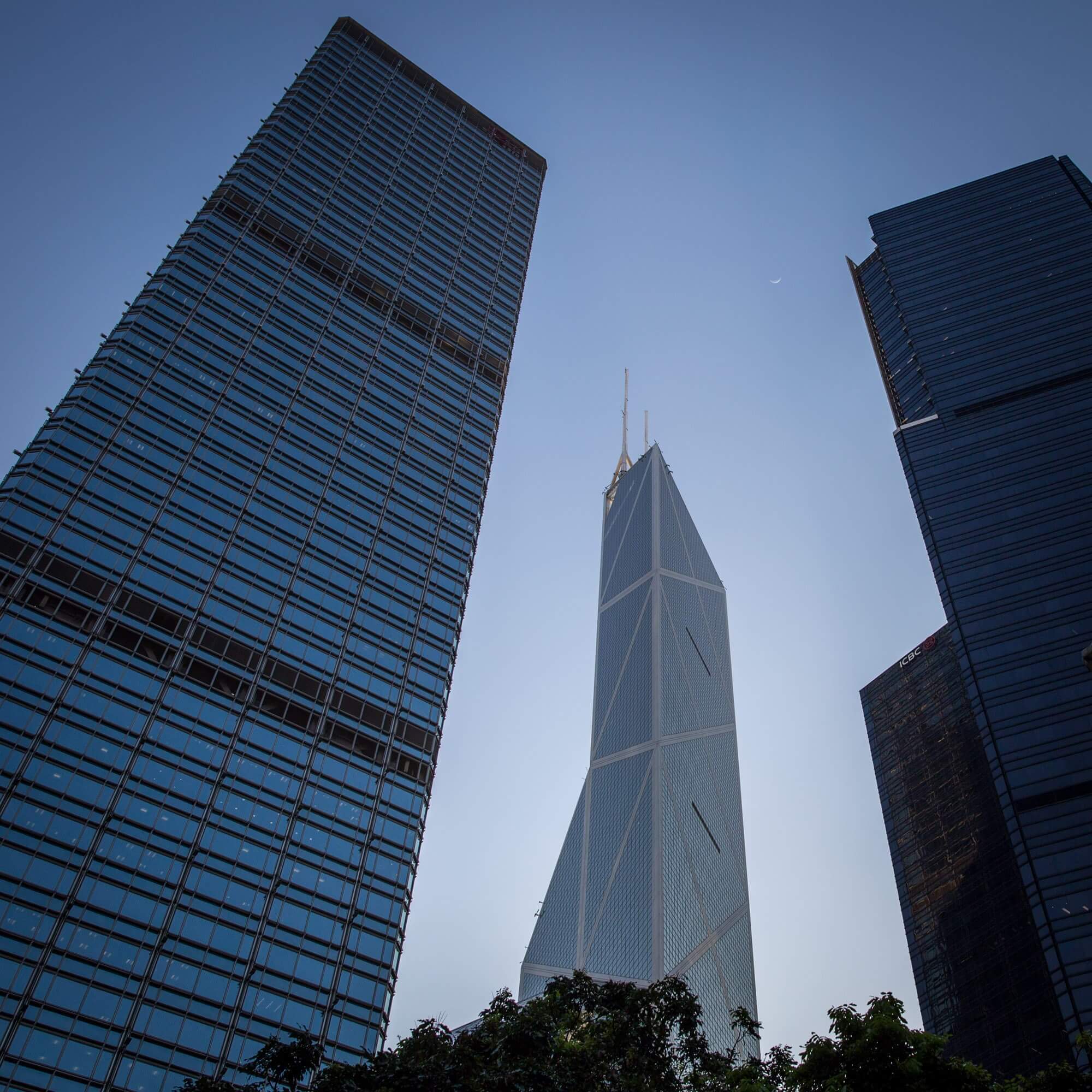 Skyscrapers in Central, including the Bank of China tower
