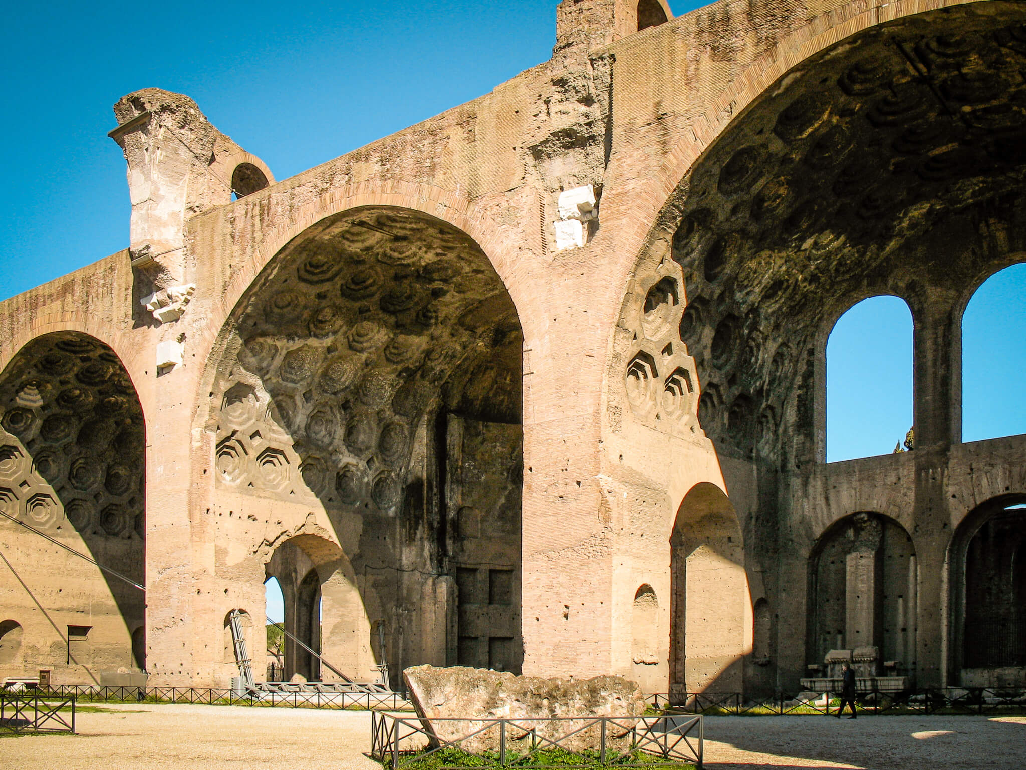 The enormous Basilica of Maxentius and Constantine in the Roman Forum