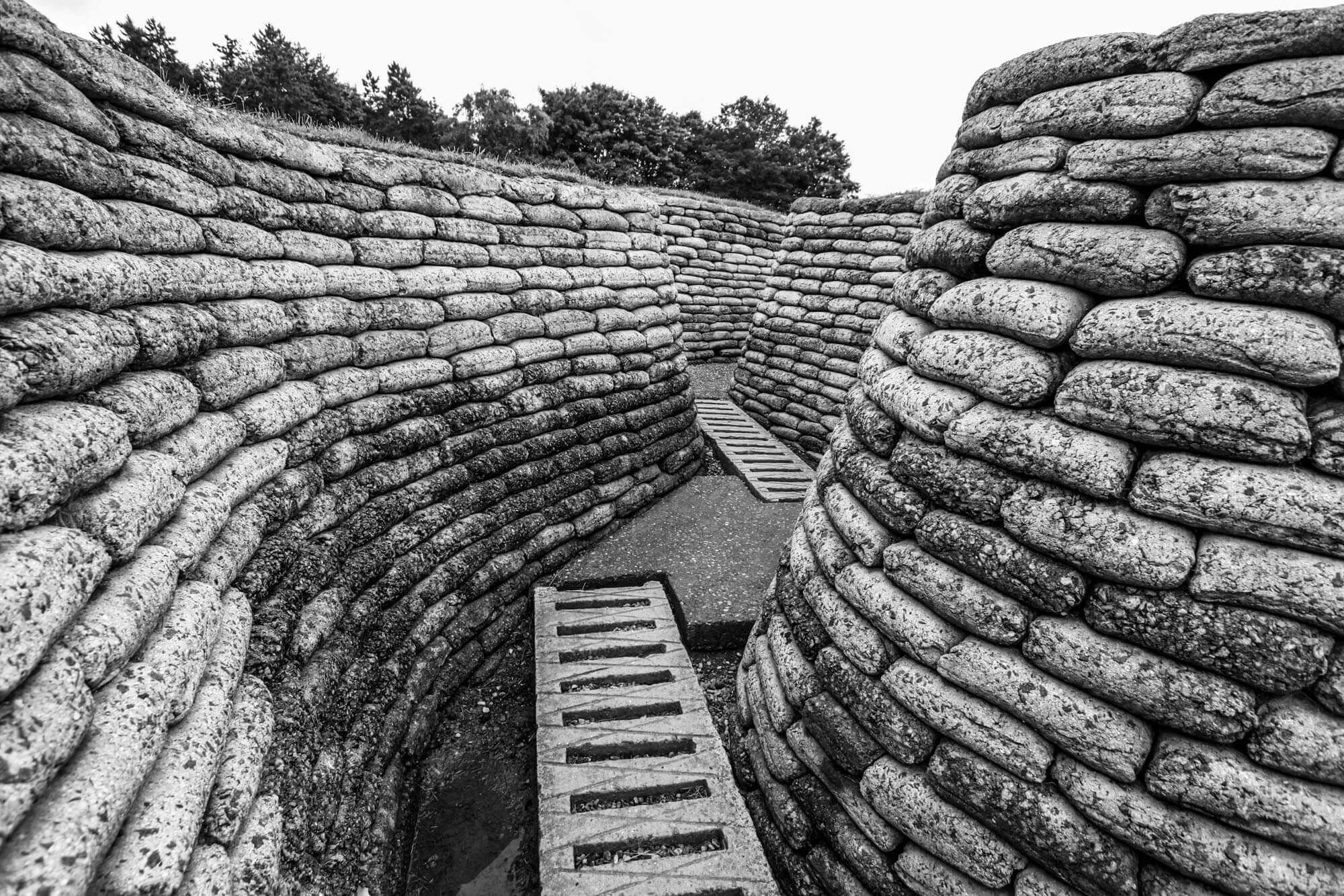 Preserved World War I trenches at the Canadian National Vimy Memorial