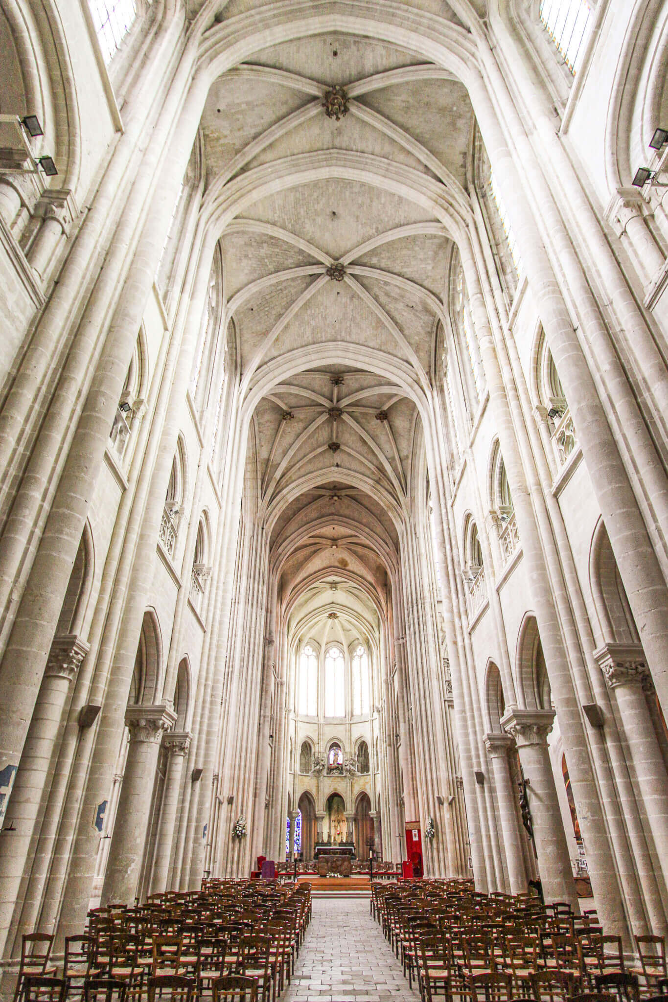 Interior nave of Senlis Cathedral