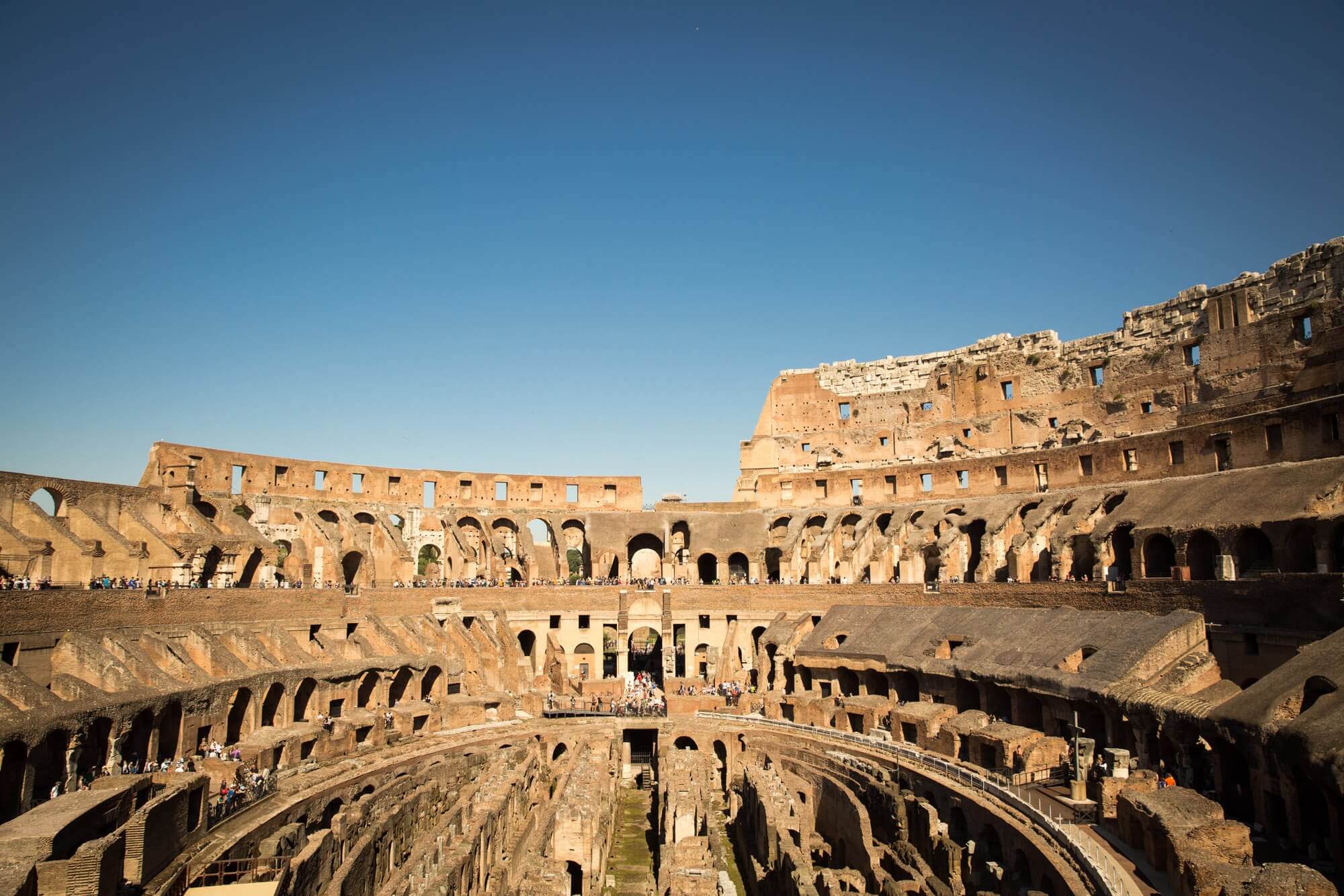 The interior of the Colosseum in Rome