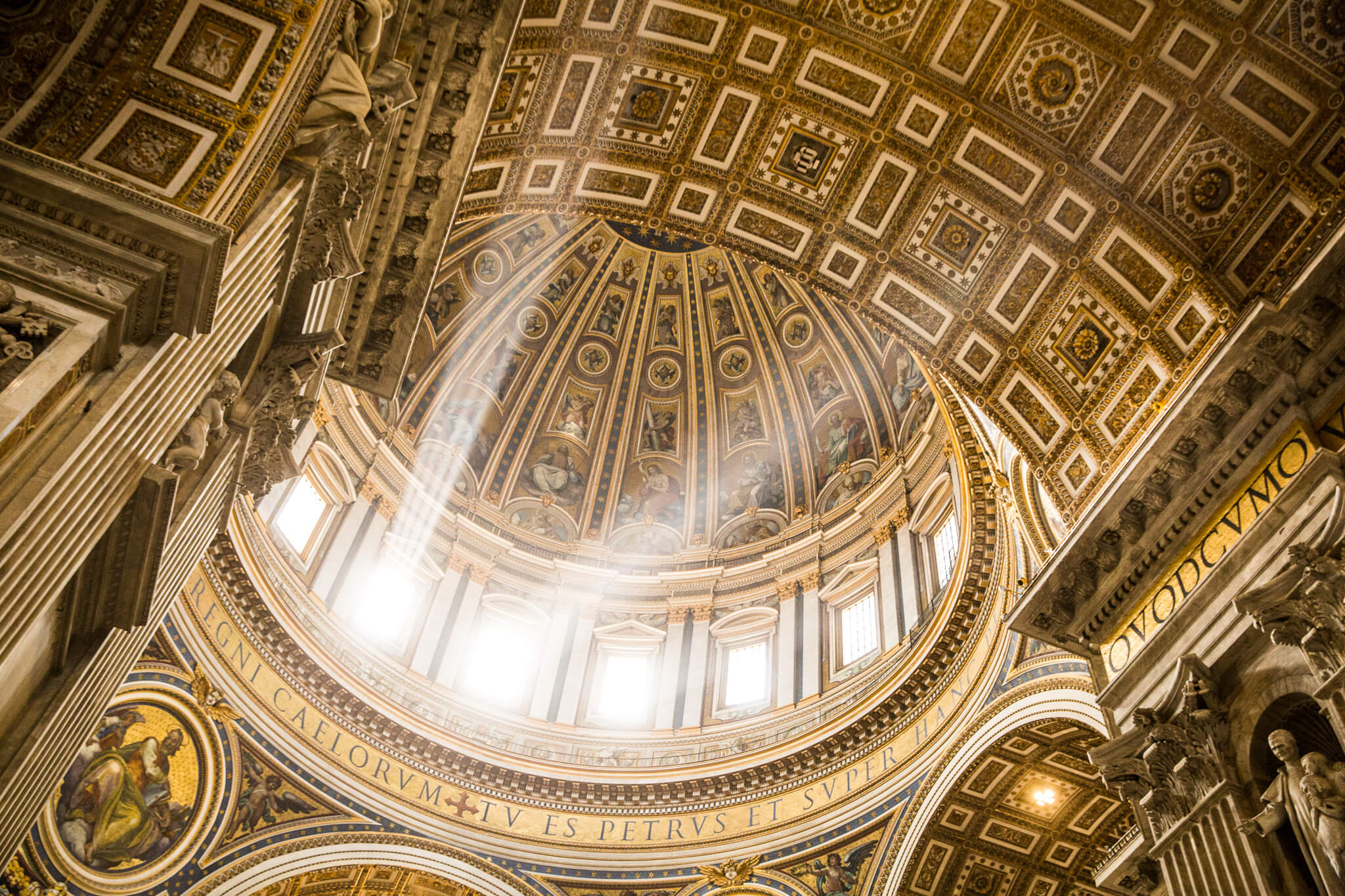 Interior dome of Saint Peter's Basilica in the Vatican