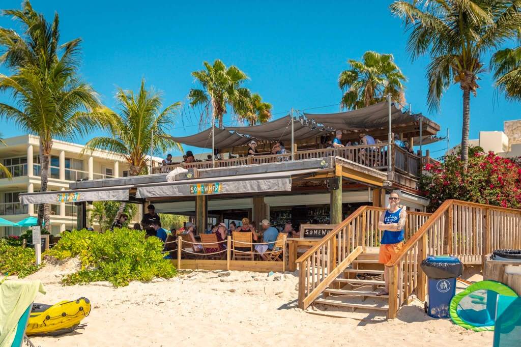 Somewhere Café & Lounge directly on the beach in Providenciales, Turks and Caicos Islands