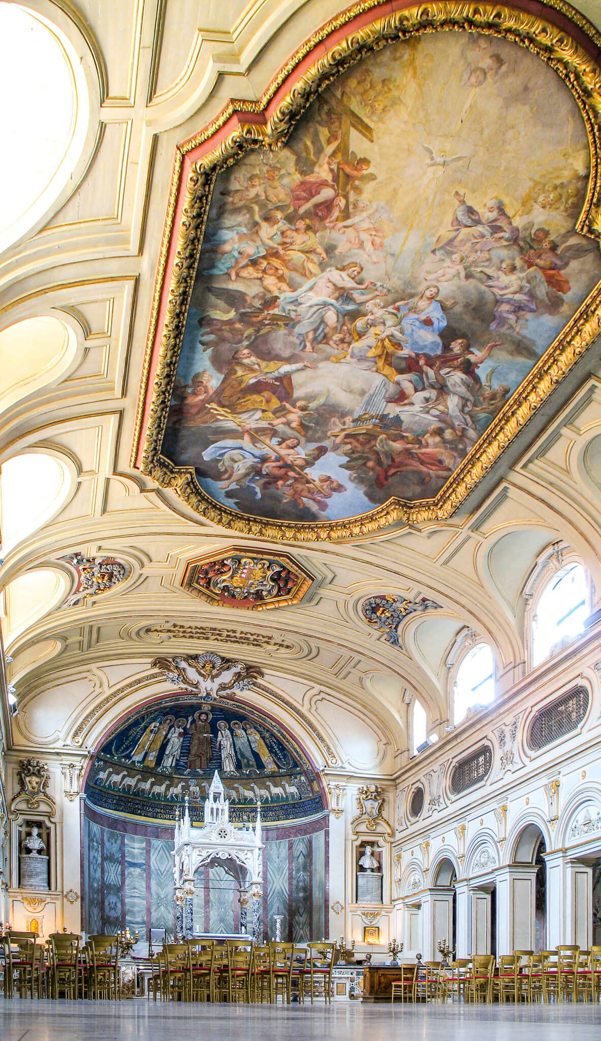 The interior of Santa Cecilia in Trastevere