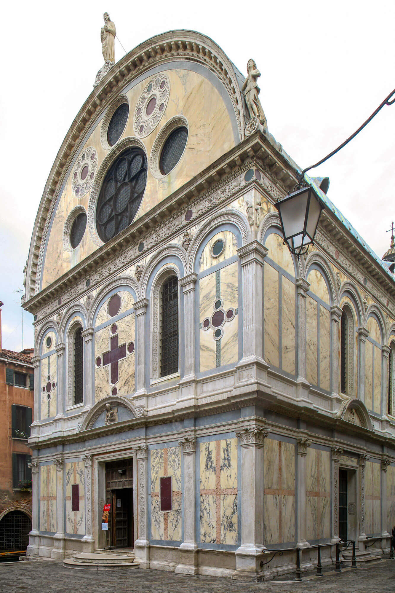 Santa Maria dei Miracoli church in Venice is clad inside and out in colourful marble