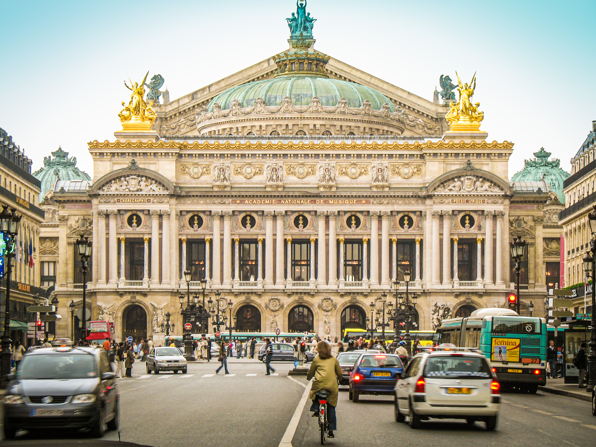 The front facade of the Palais Garnier opera house