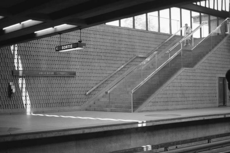 Jolicoeur subway station interior stairs