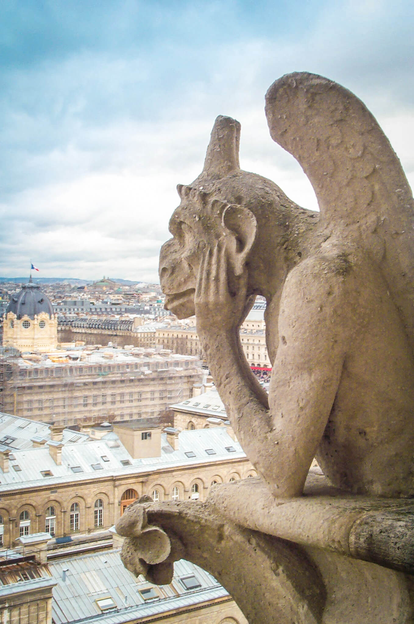 A chimera of Notre-Dame keeping watch over Paris