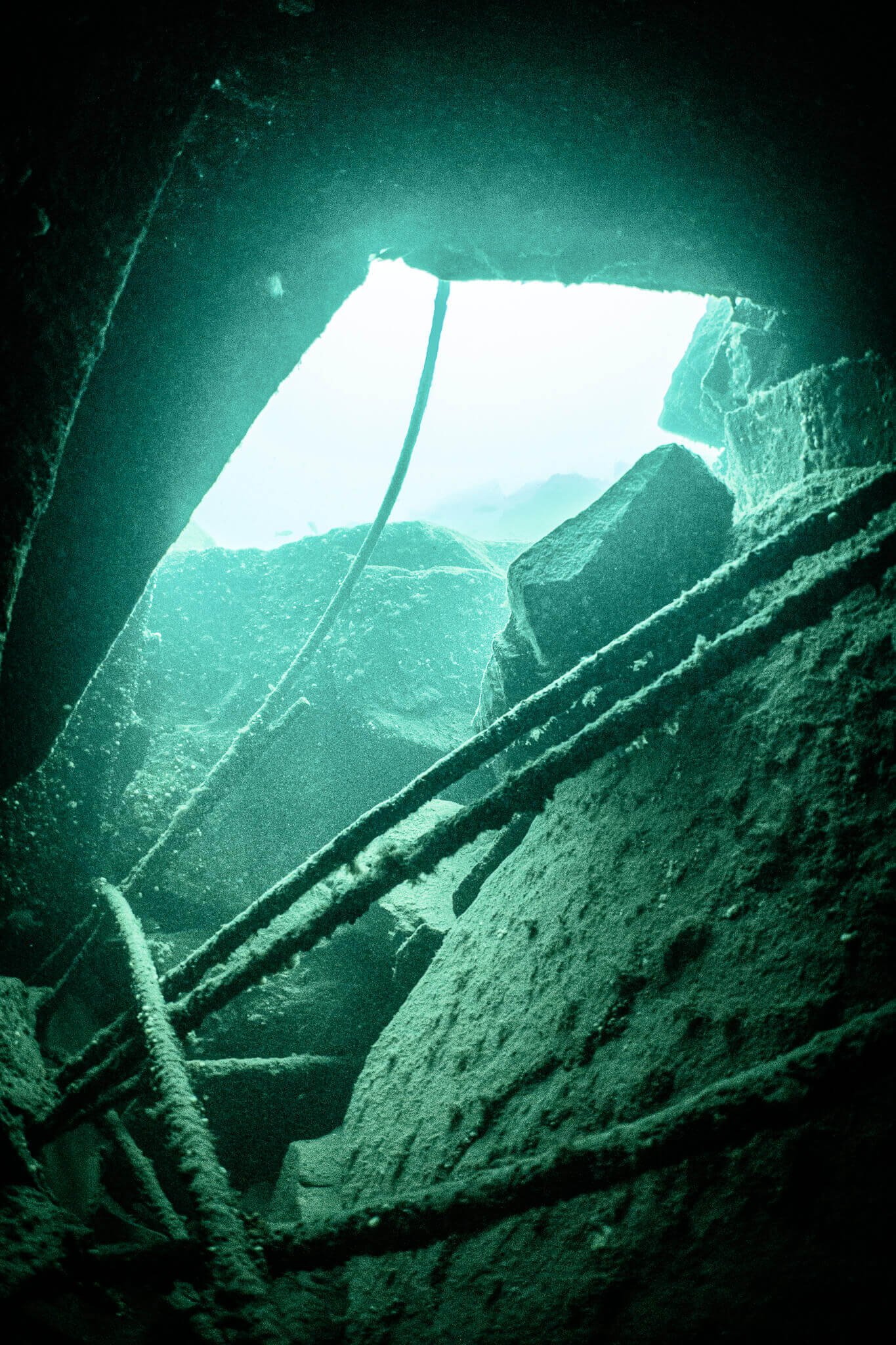 Underwater photo beneath the America shipwreck