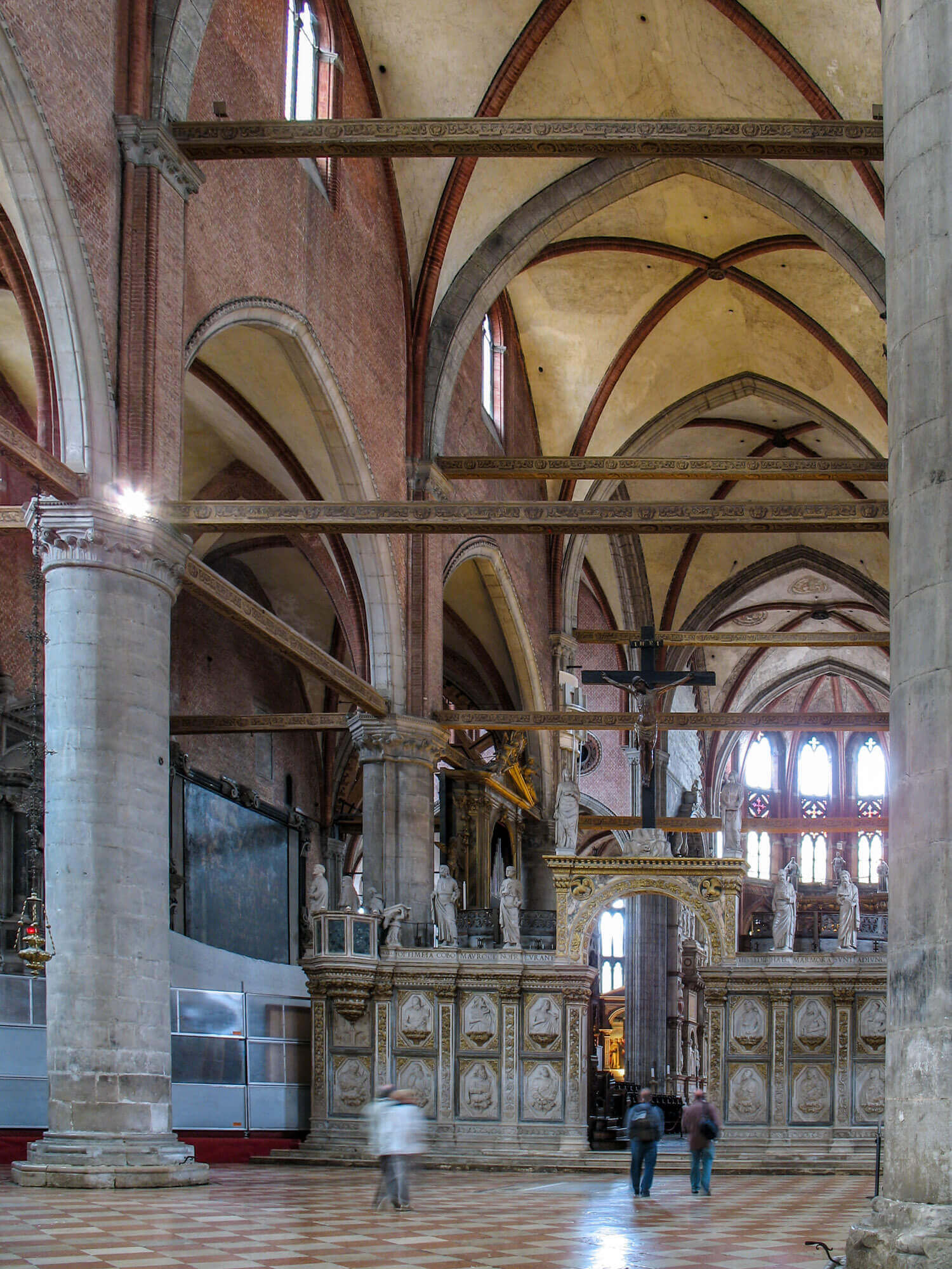 The interior of Santa Maria Gloriosa dei Frari basilica in Venice