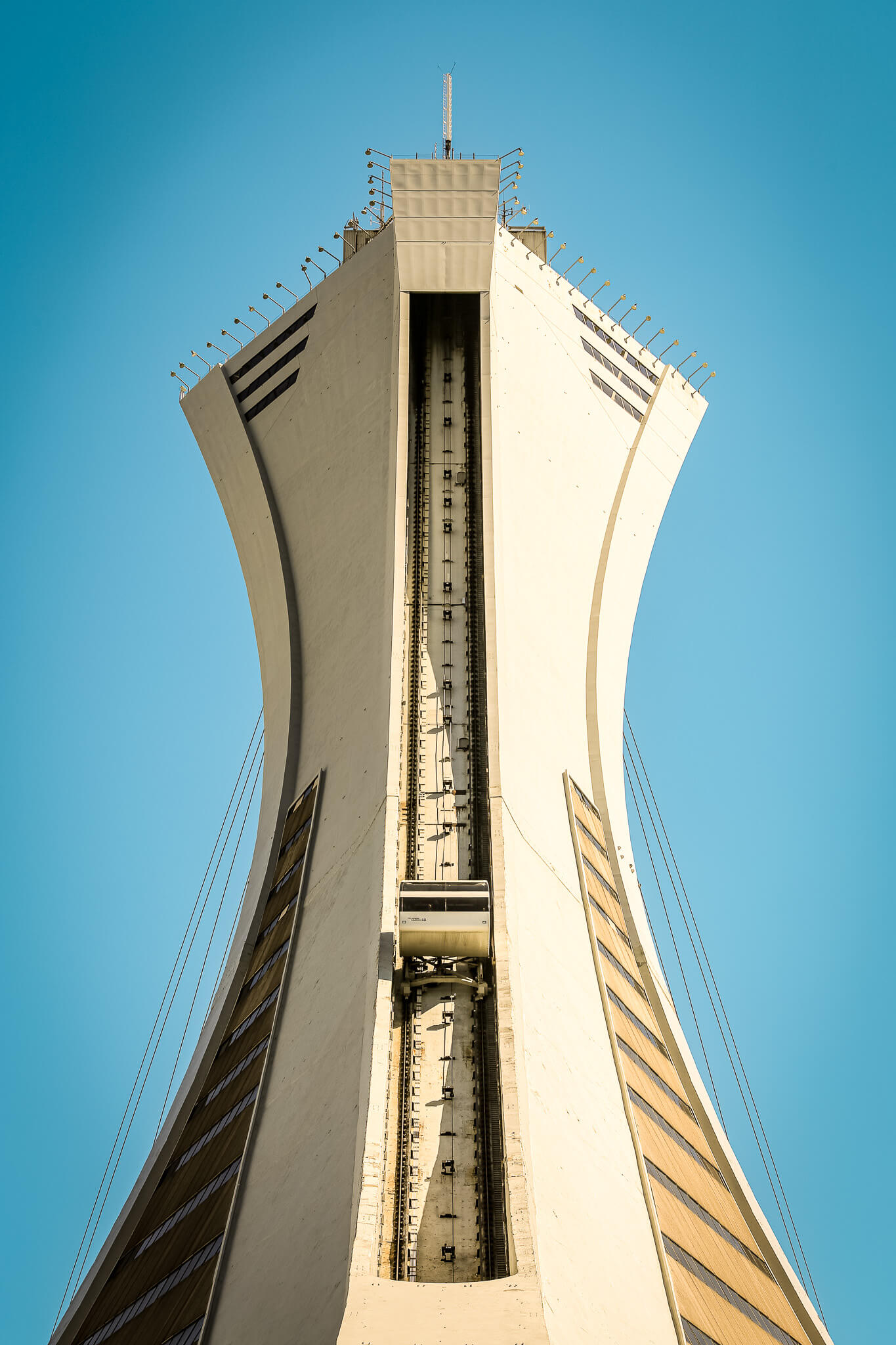 The inclined tower of the Montreal Olympic Stadium