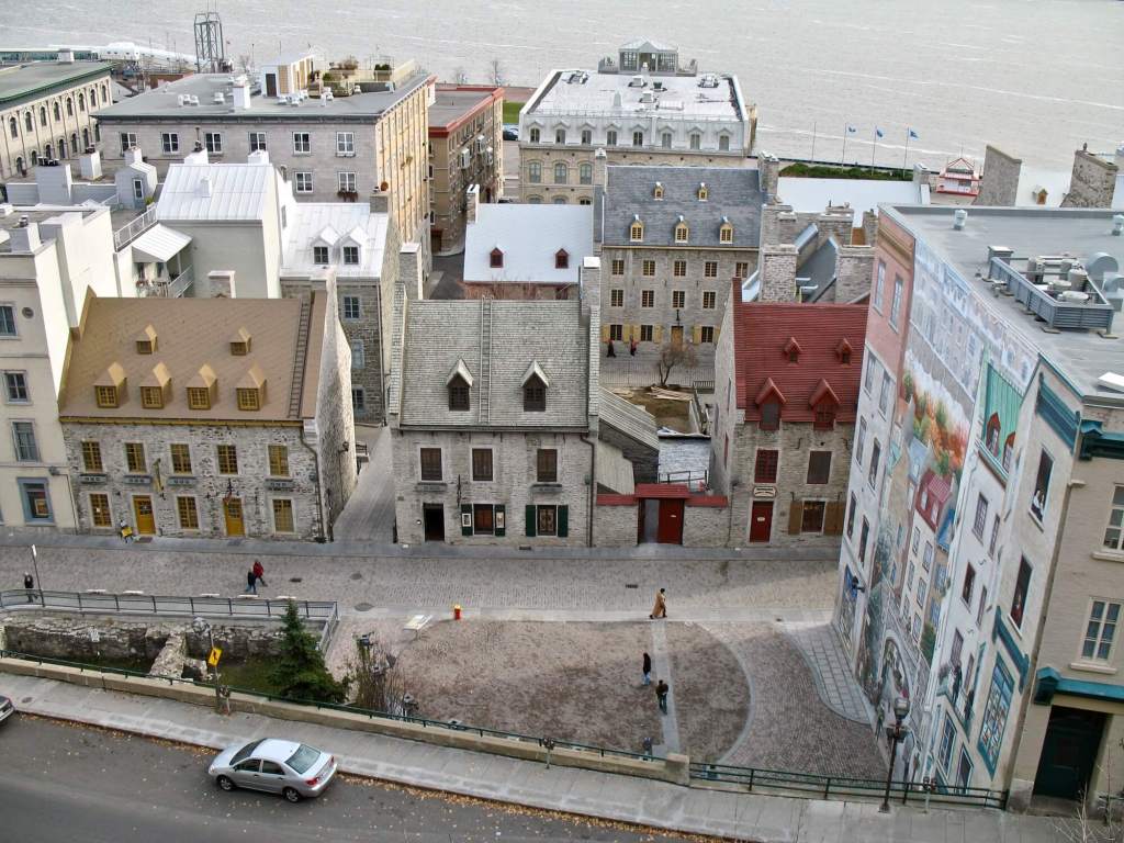 Looking down at the Lower Town of Old Québec