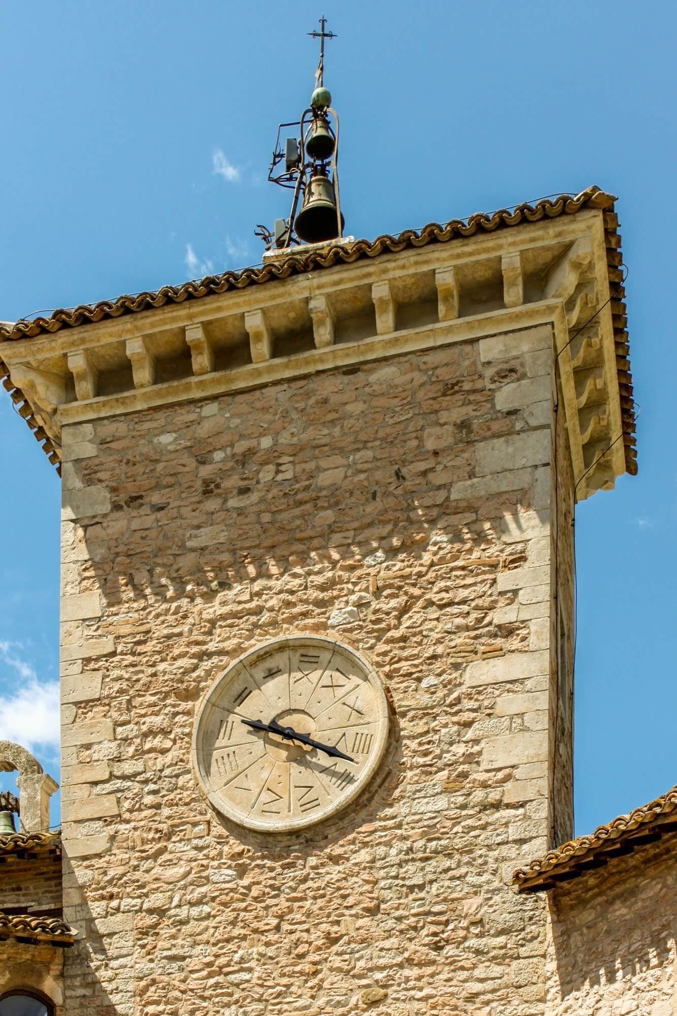 Detail of the counter clockwise clock on Brancaleoni Castle