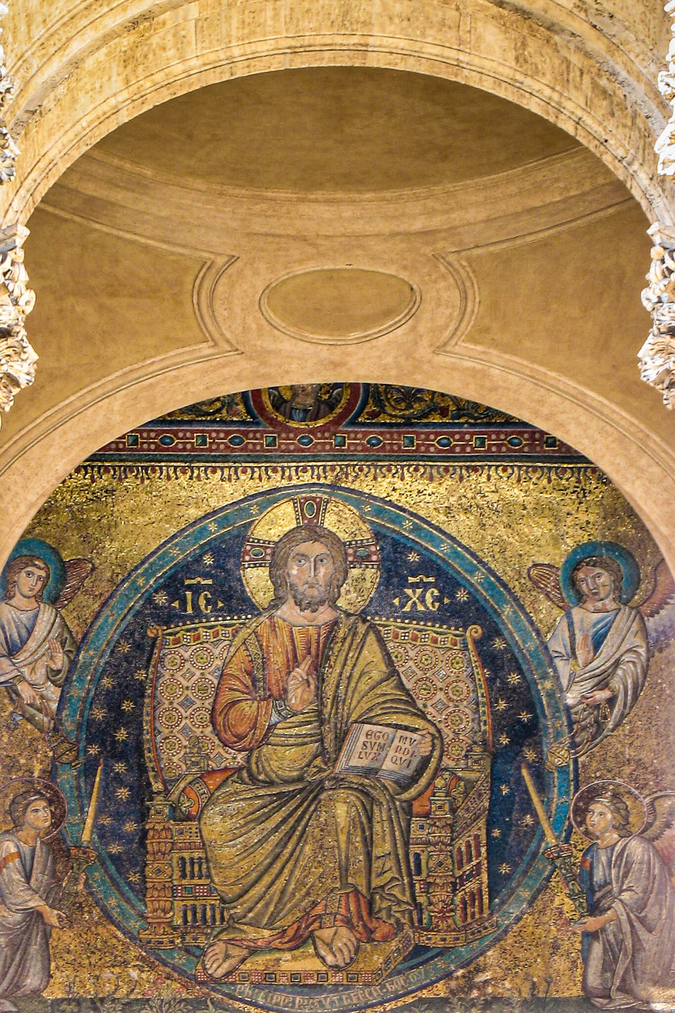 12th century mosaics on the facade of Santa Maria Maggiore, hidden behind the Baroque facade