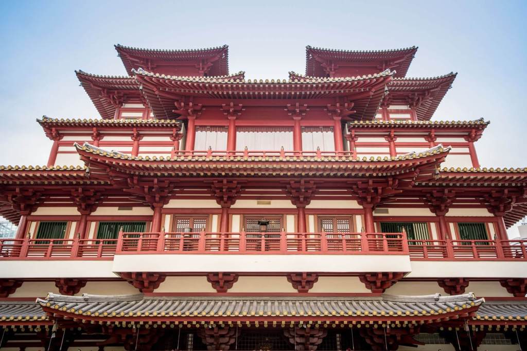 Exterior of the Buddha Tooth Relic Temple and Museum in Singapore