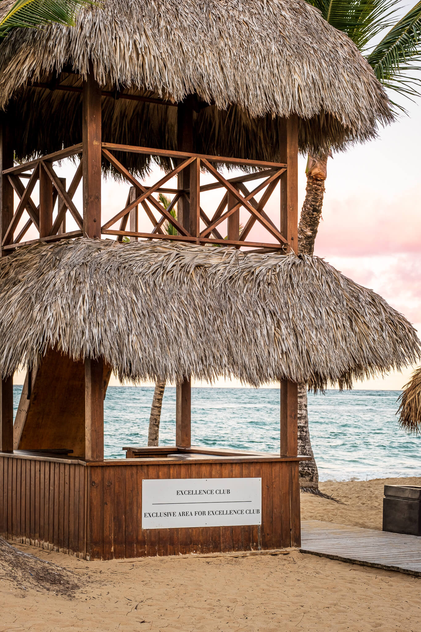 Palapa at the exclusive Excellence Club beach area at Excellence El Carmen