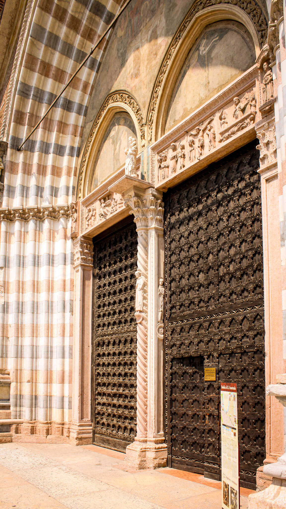 Impressive doors of the Basilica di Santa Anastasia in Verona