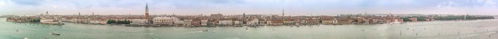 A panorama of Venice taken from the campanile of San Giorgio Maggiore, combining 28 photos to make a 100 megapixel image