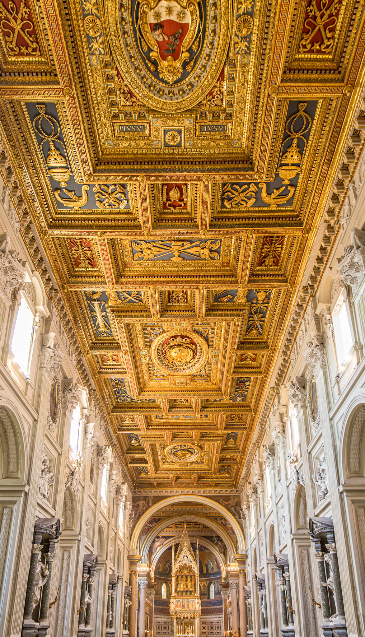 Interior and ceiling of San Giovani in Laterano