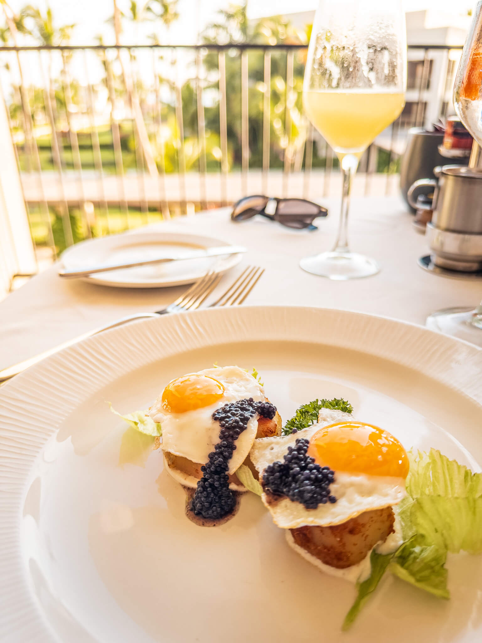 Caviar, eggs and mimosa for breakfast at Excellence El Carmen's Magna restaurant