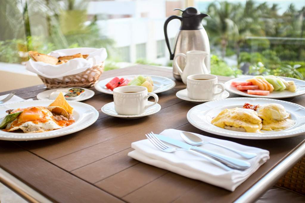 Delicious room service breakfast at Excellence Playa Mujeres